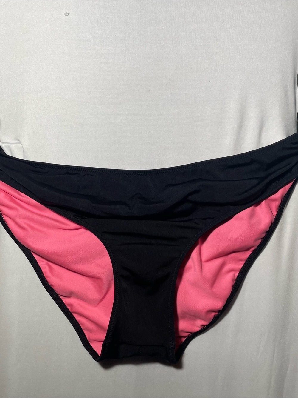 PINK Victoria's Secret Large Black Bikini Bottom with Pink Trim
